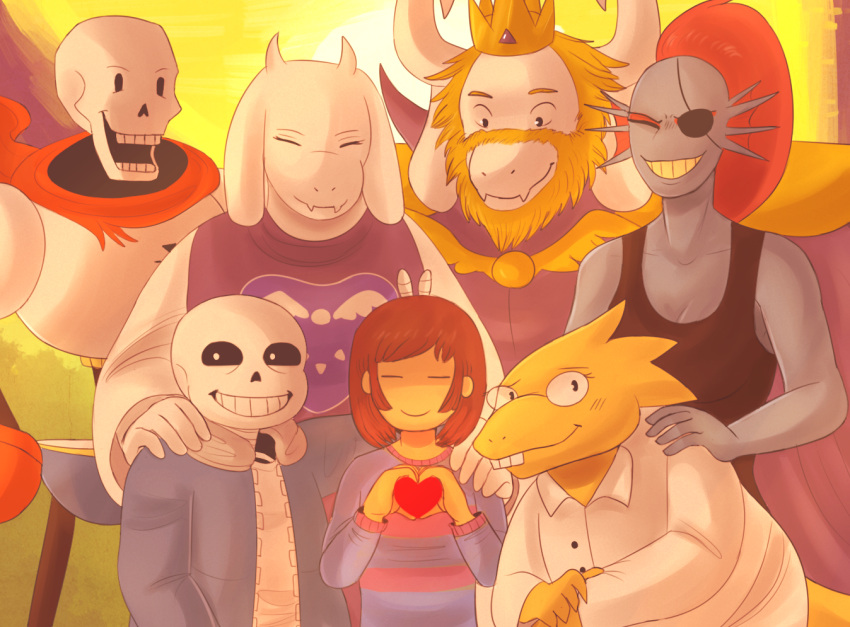 1other, 2015, 2d, 3boys, 3girls, alphys, ambiguous_gender, anthro