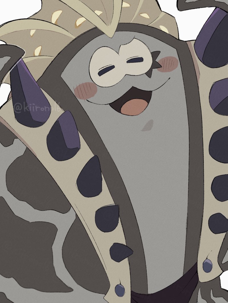 1boy, big_man_(splatoon), blush_stickers, facepaint, fish_skeleton_hat_ornament, kiirono, male_focus, manta_ray