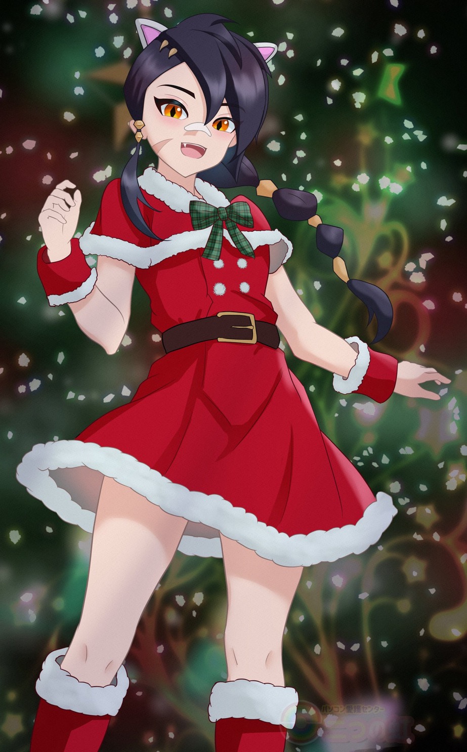cat_ears, christmas, fortnite, fortnite_(erisa), santa_dress