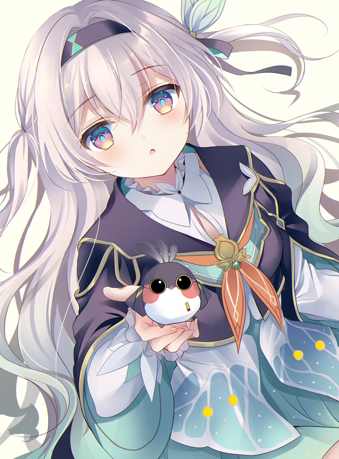 1girl, :o, black_hairband, black_jacket, breasts, cropped_jacket, dress, firefly_(honkai:_star_rail)