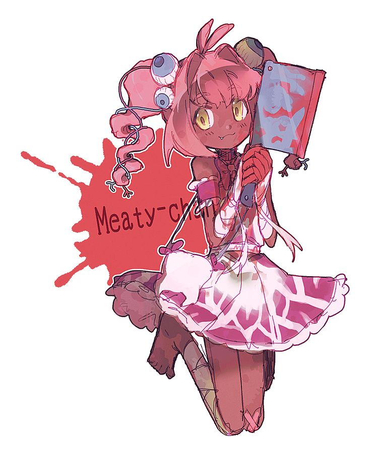 1girl, :3, antenna_hair, bandaged_arm, bandaged_leg, bandages, bandaid, bandaid_on_leg