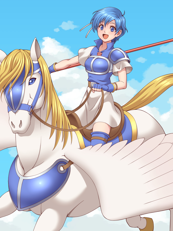 1girl, armor, blue_armor, blue_eyes, blue_hair, breastplate, fingerless_gloves, fire_emblem