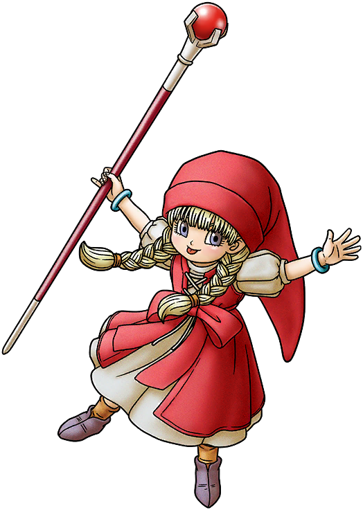 1girl, arms_up, artist_request, blonde_hair, bow, bracelet, braid, dragon_quest