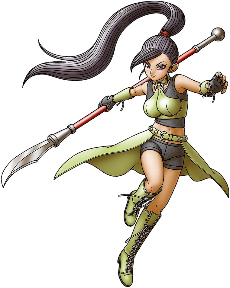 1girl, artist_request, black_gloves, black_shorts, boots, cropped_shirt, dragon_quest, dragon_quest_tact