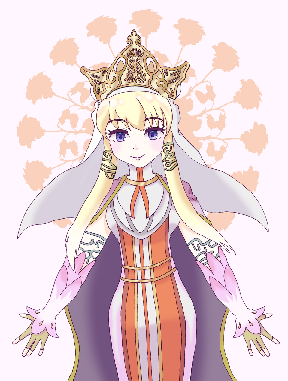 1girl, arm_tattoo, bad_id, bad_poipiku_id, blonde_hair, blue_eyes, breasts, crown