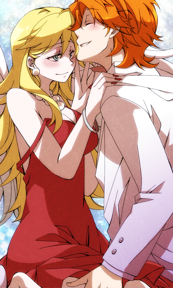 1girl, alternate_hairstyle, blonde_hair, blue_eyes, blush, bracelet, breasts, brief_(character)