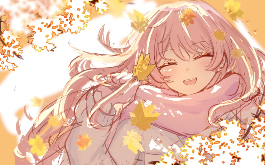 1girl, ansy09080527, autumn_leaves, bang_dream!, bang_dream!_it's_mygo!!!!!, blush, chihaya_anon, chinese_commentary