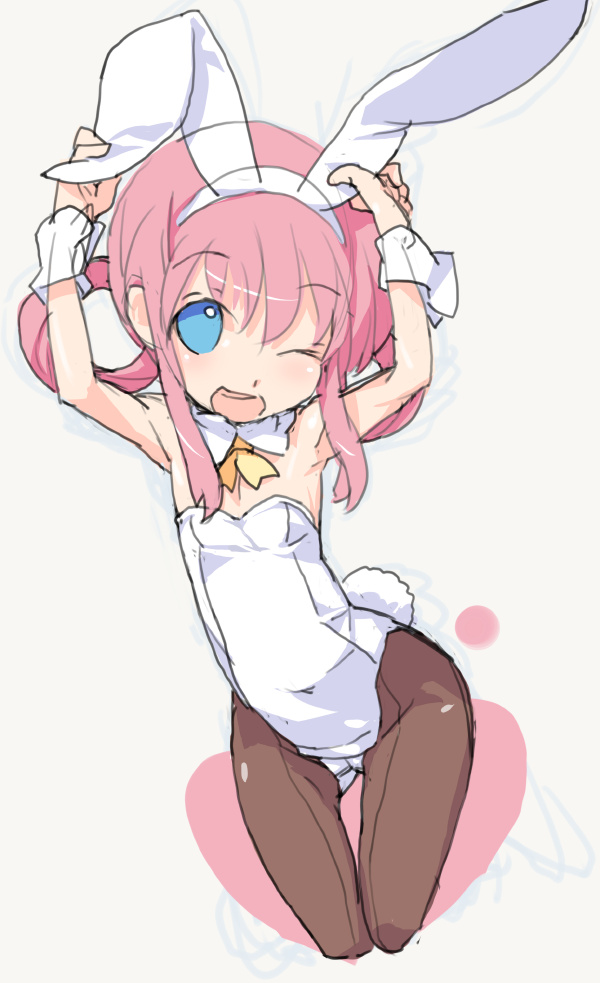 blue_eyes, bunny_ears, bunny_tail, bunnysuit, child, cuffs, long_hair, najimi_shin