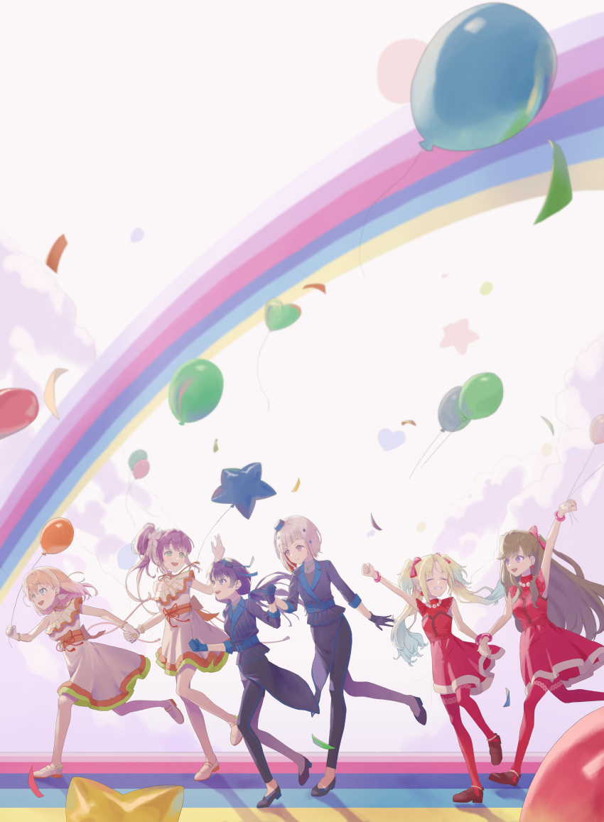 1st_live_tour_~run!_can!_fun!~, 6+girls, :d, ^_^, absurdres, aqua_eyes, arm_up, awoke_(love_live!)