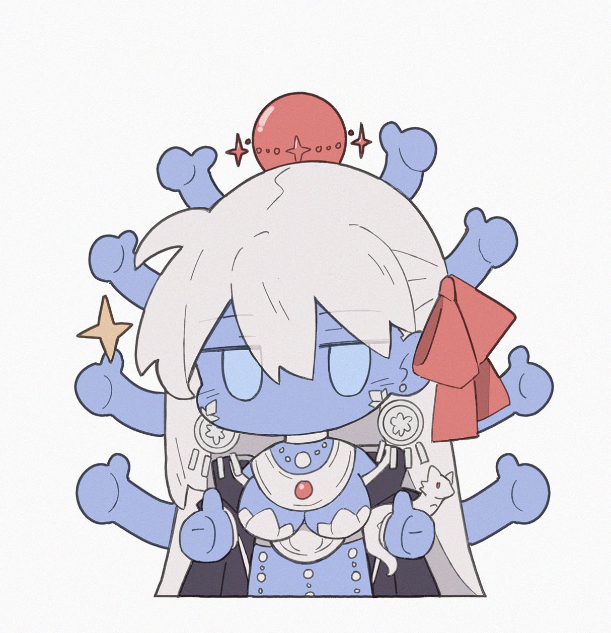 1girl, aww_(pixiv4034890), blue_eyes, blue_skin, breasts, chibi, colored_skin, cropped_torso
