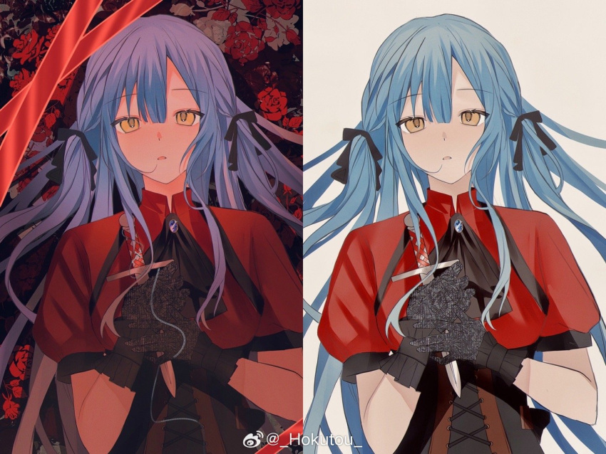 1girl, ascot, bang_dream!, bang_dream!_it's_mygo!!!!!, black_ascot, black_corset, black_gloves, black_ribbon