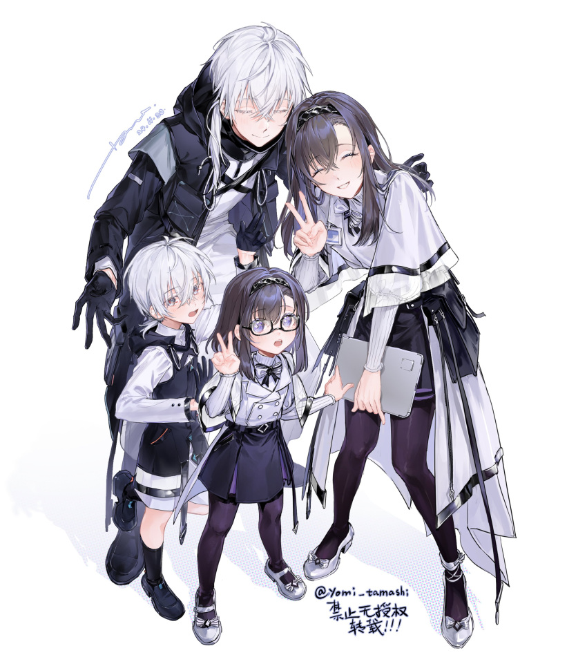 1boy, 1girl, absurdres, age_progression, arknights, black_footwear, black_hairband, black_jacket