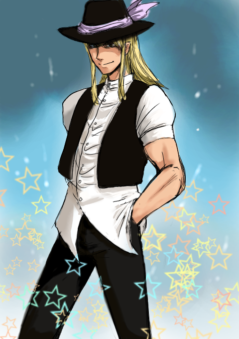 blonde_hair, genderswap, hand_in_pocket, hat, kirisame_marisa, manly, pants, solo