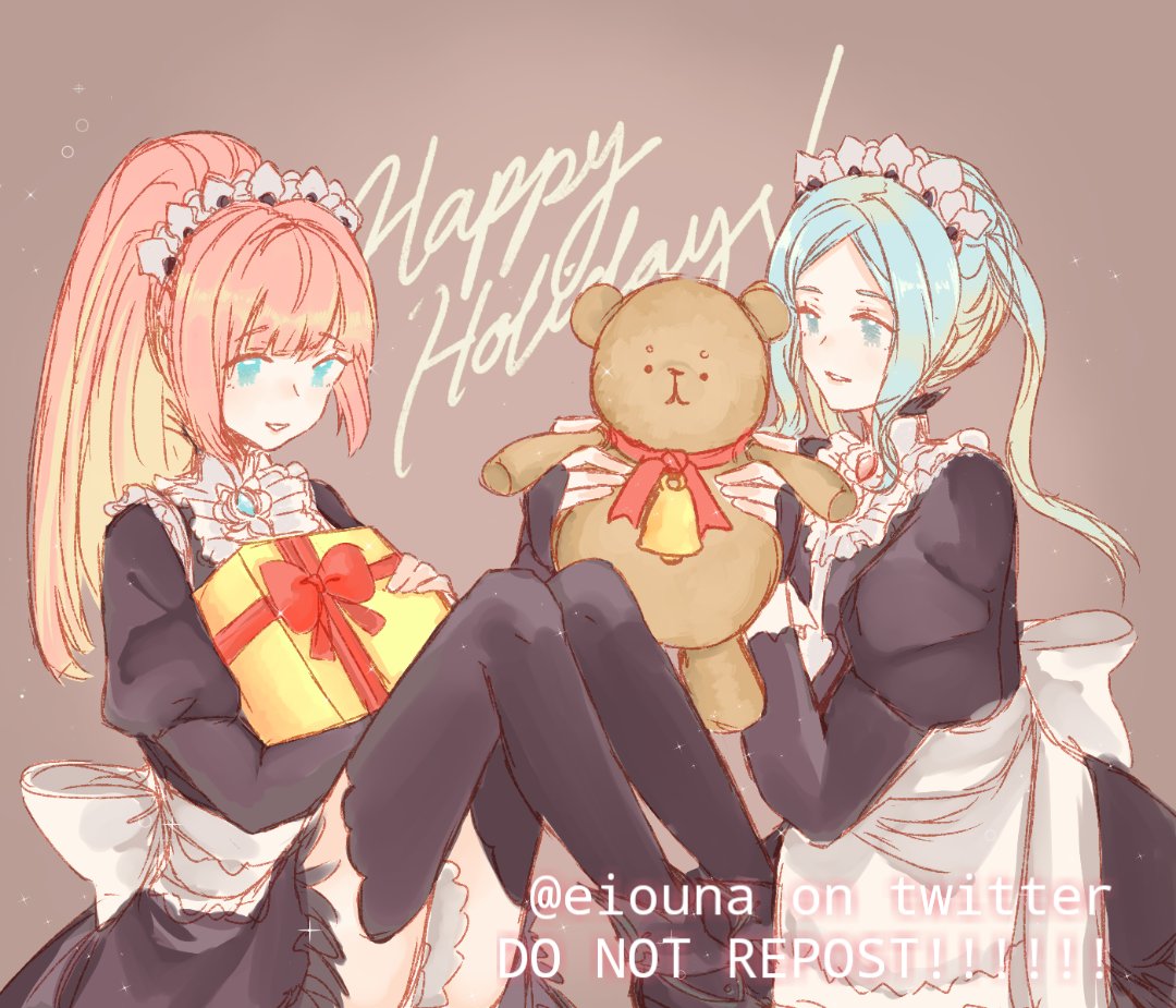 2girls, apron, blue_eyes, blue_hair, eiouna, felicia_(fire_emblem), fire_emblem, fire_emblem_fates