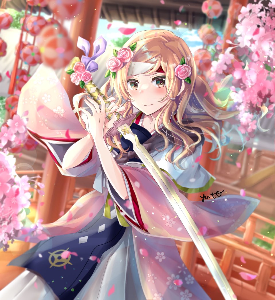 1girl, brown_eyes, brown_hair, fire_emblem, fire_emblem_fates, fire_emblem_heroes, flower, hair_flower