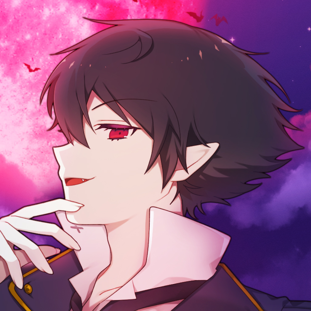 1boy, arne_neuntote, arne_no_jikenbo, bat_(animal), black_hair, colored_eyelashes, cropped, fang
