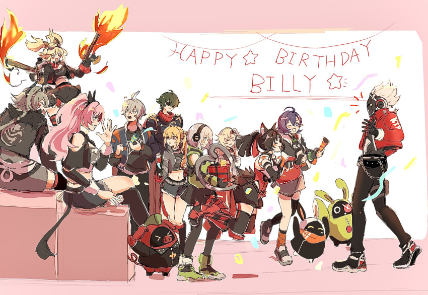 >_<, 3boys, 6+girls, ^_^, amillion_(zenless_zone_zero), anby_demara, animal_ears, bangboo_(zenless_zone_zero)