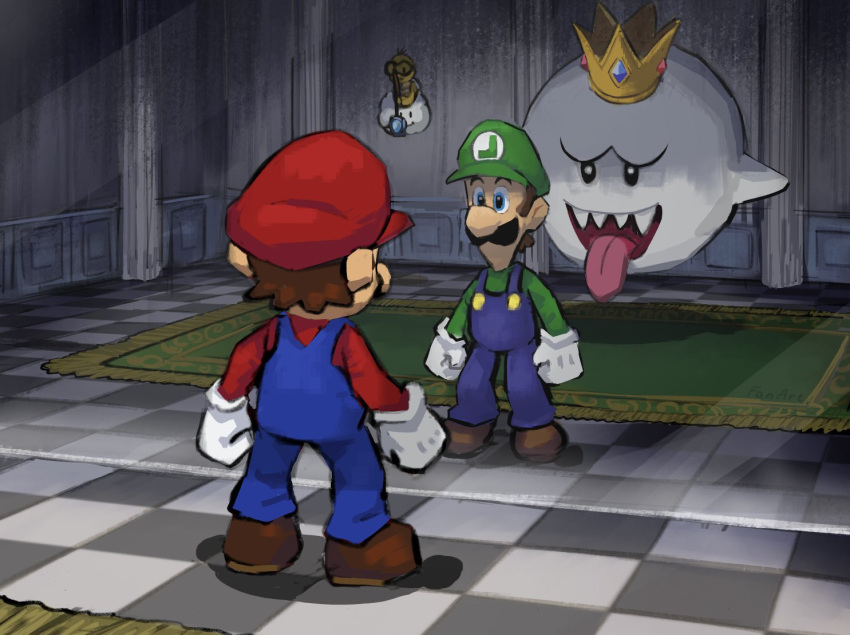 ghost, king_boo, lakitu, luigi, mario, reflection, shadow, super_mario_64