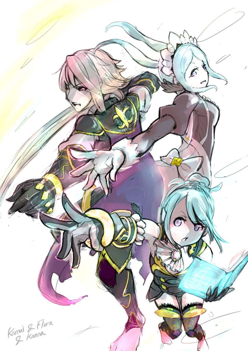 barefoot, blonde_hair, blue_hair, corrin_(fire_emblem), corrin_(male)_(fire_emblem), family, father_and_daughter, fire_emblem