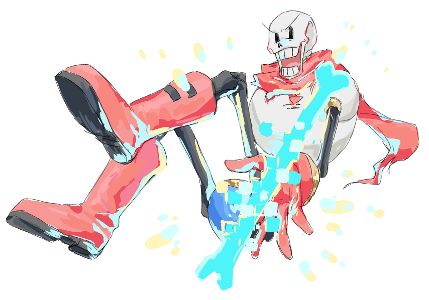 1boy, 2022, 2d, blue_shorts, bone, boots, cape, commentary