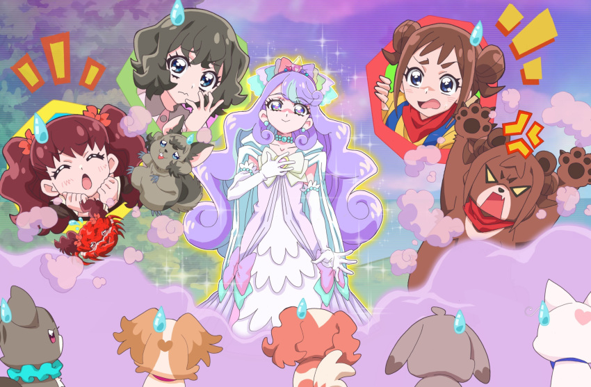 absurdres, anger_vein, animalization, bear, cape, cat, chiran_yuma, commentary_request