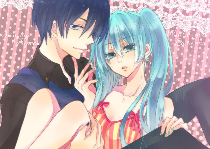 1girl, aqua_eyes, aqua_hair, blue_eyes, blue_hair, couple, hatsune_miku, holding