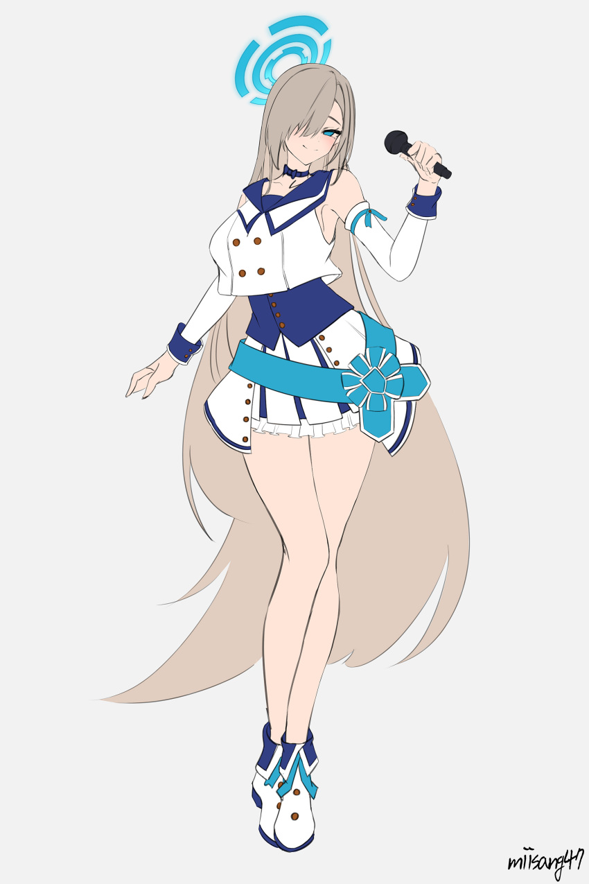 1girl, absurdres, asuna_(blue_archive), blonde_hair, blue_archive, blue_corset, blue_eyes, breasts