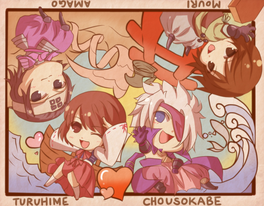 1girl, 3boys, :d, amago_haruhisa_(sengoku_basara), black_eyes, black_hair, blue_eyes, blush