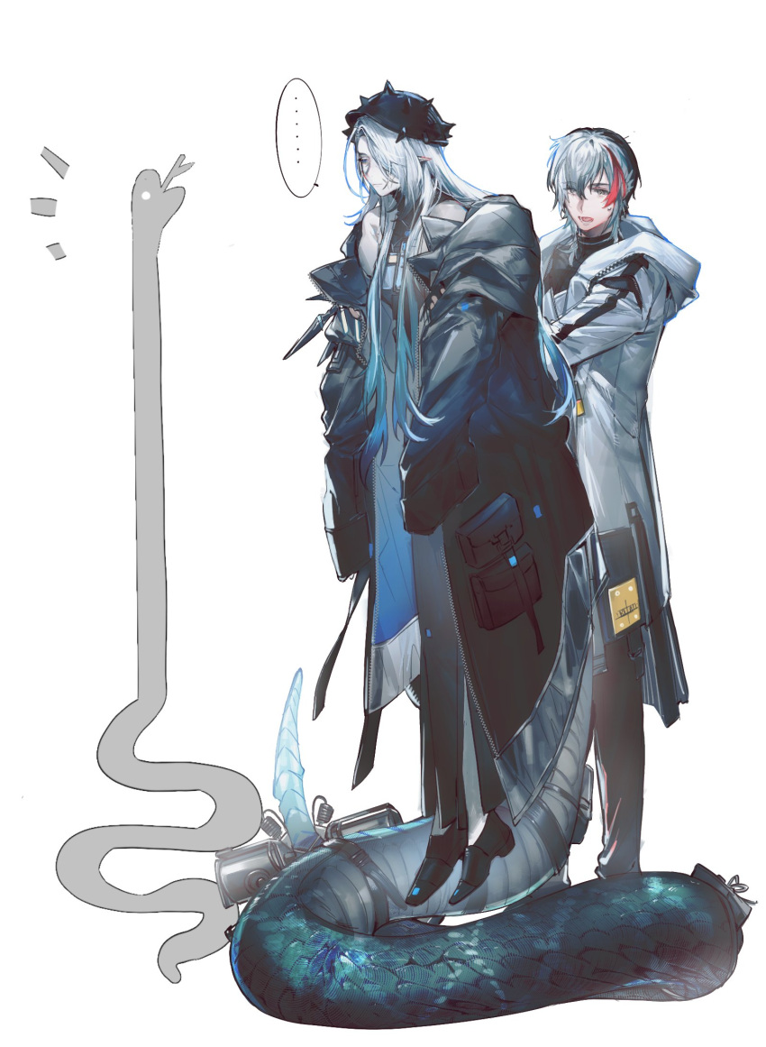 ..., 1boy, 1girl, arknights, black_coat, coat, elysium_(arknights), highres