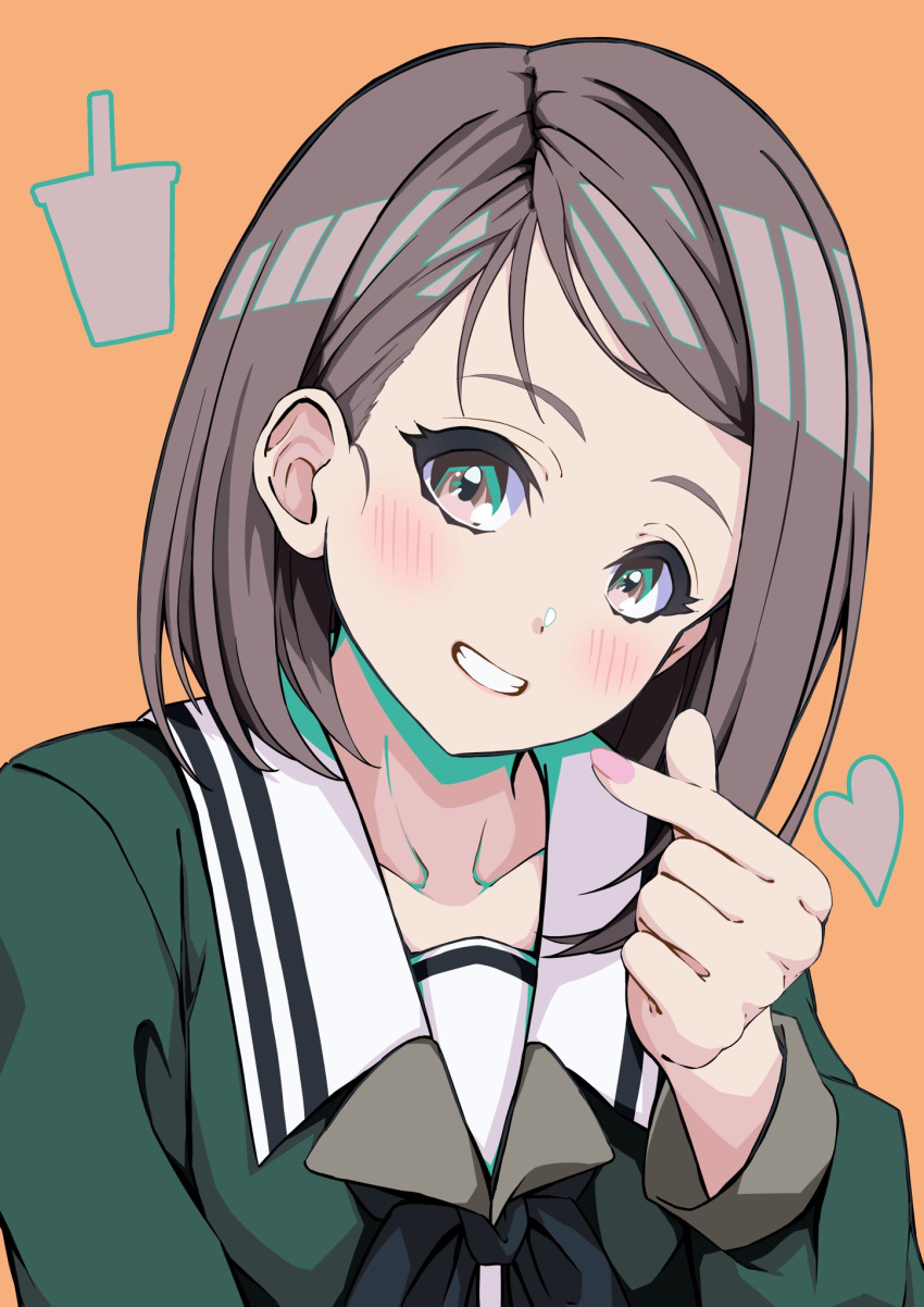 1girl, 22/7, asymmetrical_bangs, black_bow, black_bowtie, blush, bow, bowtie