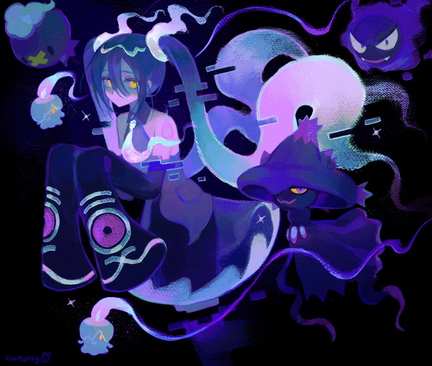 1girl, 5others, detached_arm, detached_legs, detached_sleeves, drifloon, floating_hair, froflossy