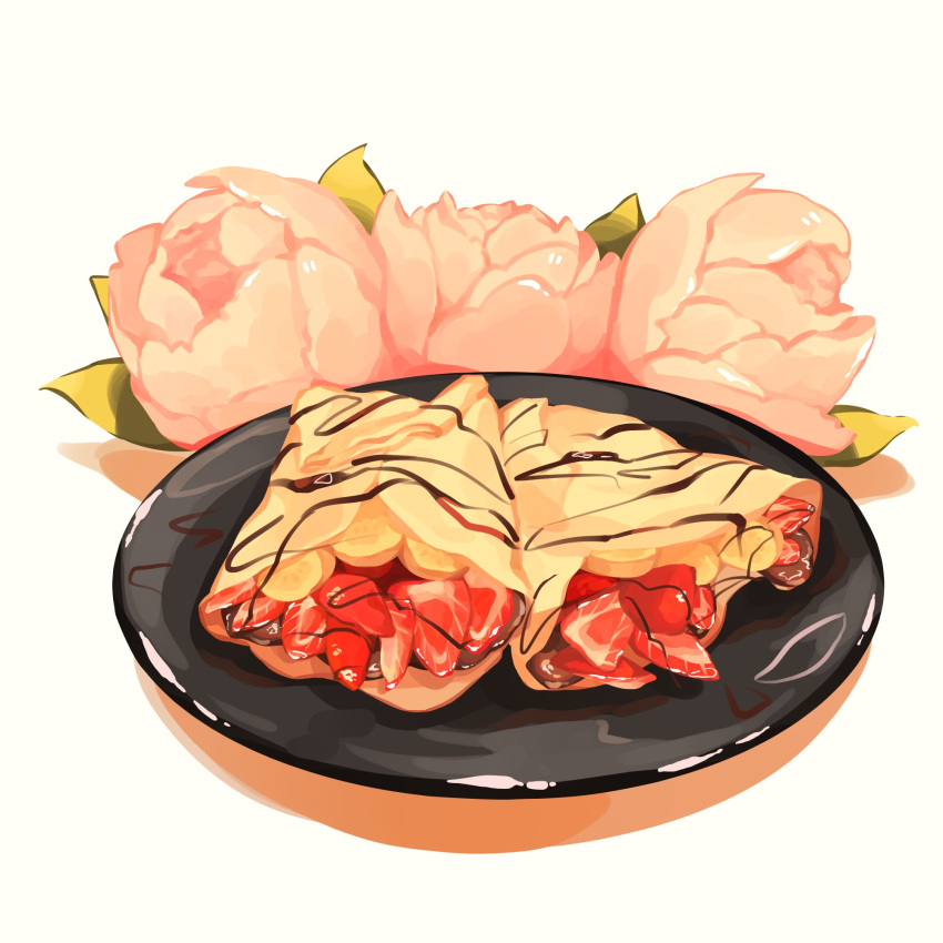 banana, banana_slice, chocolate_drip, chocolate_syrup, commentary, crepe, desert, english_commentary