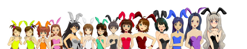 14girls, 3d, 6+girls, absurdres, akizuki_ritsuko, amami_haruka, animal_ears, awakened_miki