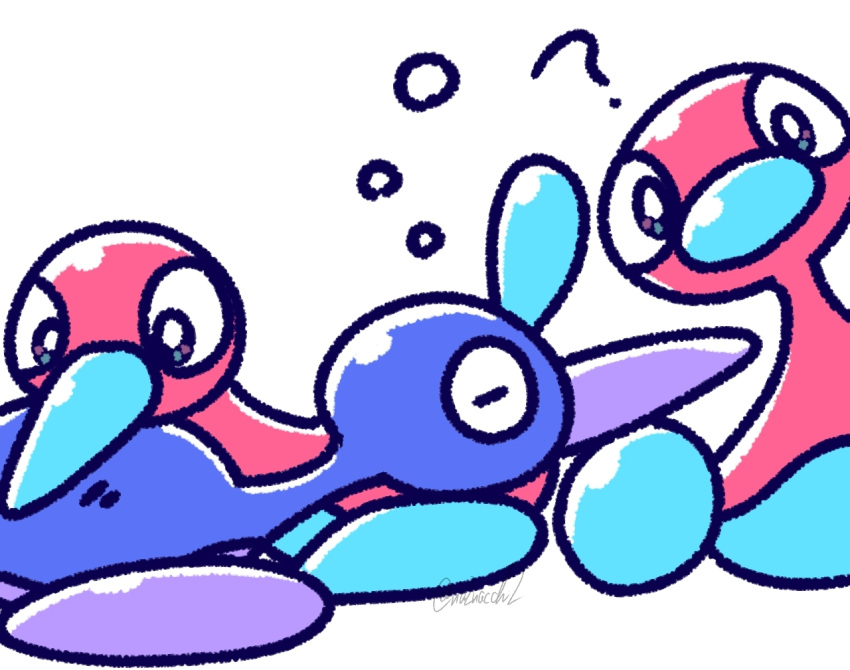 ?, alternate_color, bright_pupils, nacchi, pokemon, pokemon_(creature), porygon2, shiny_and_normal