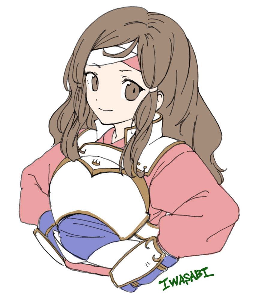 1girl, armor, brown_eyes, brown_hair, closed_mouth, fire_emblem, fire_emblem_fates, hana_(fire_emblem)