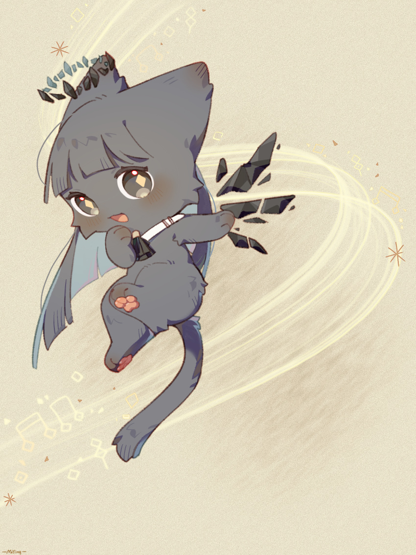 animal, animalization, arknights, cat, chinese_commentary, commentary_request, detached_wings, halo