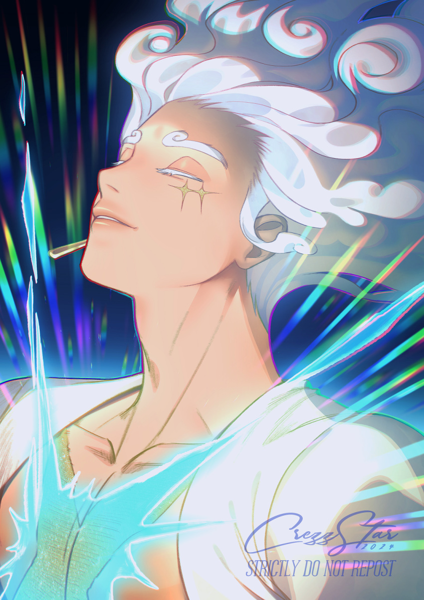 1boy, artist_name, close-up, closed_eyes, commentary, crezz_(infj_crezz), english_commentary, gear_fifth