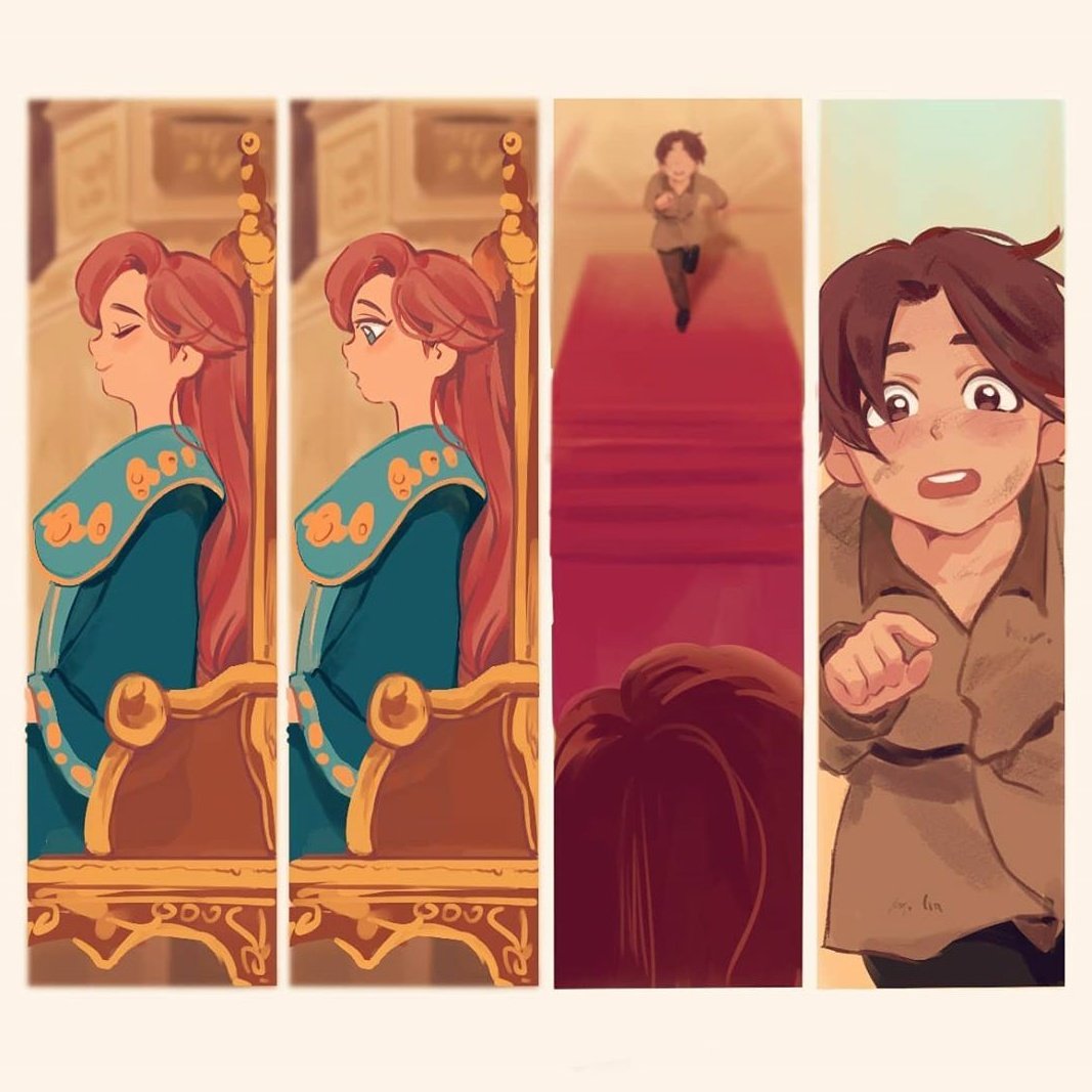 00in3, 1boy, 1girl, aged_down, anastasia_(1997), anya_(anastasia), aqua_dress, brown_eyes