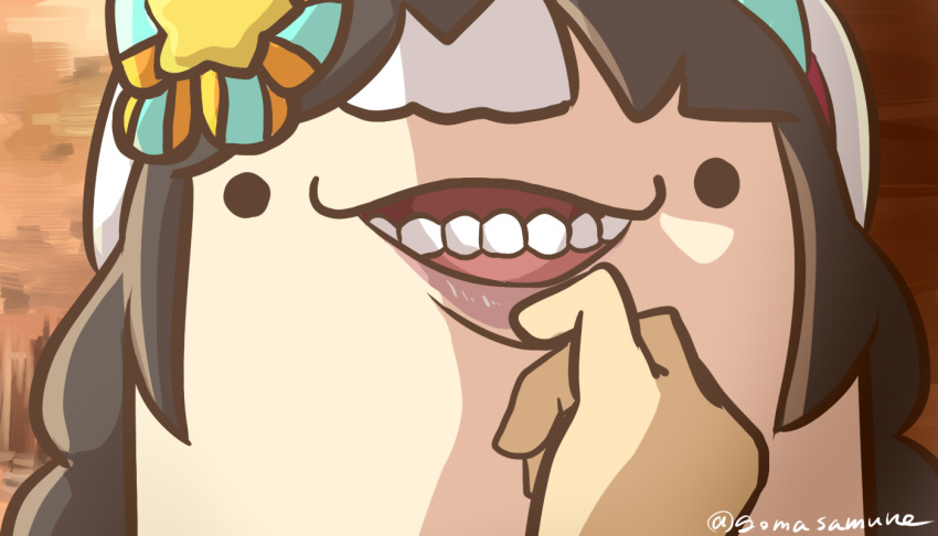 1other, animal_ears, beret, black_hair, bow, braid, goma_(gomasamune), hair_bow