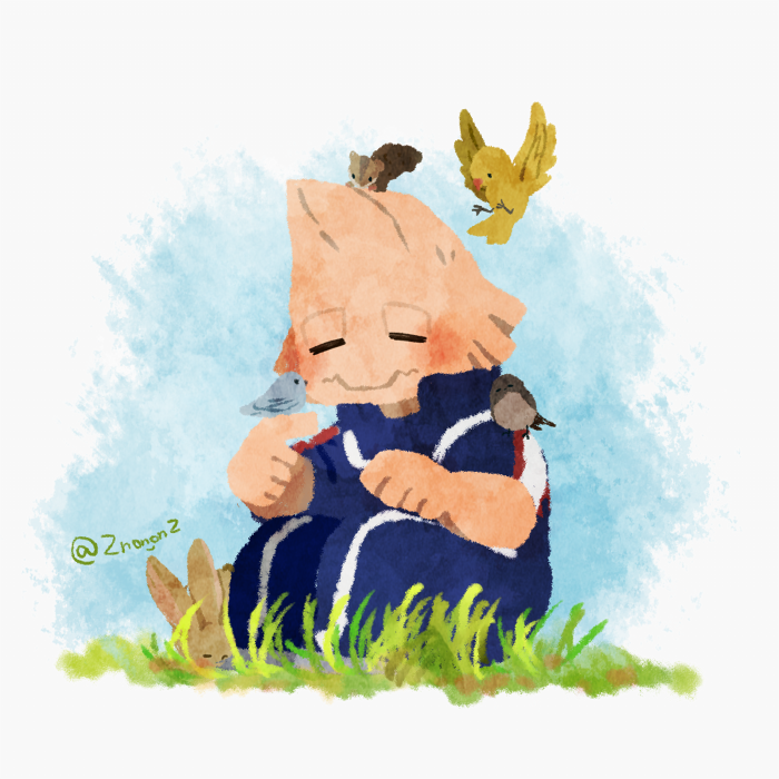 1boy, animal_on_head, animal_on_shoulder, artist_name, bird, bird_on_hand, bird_on_shoulder, bird_wings