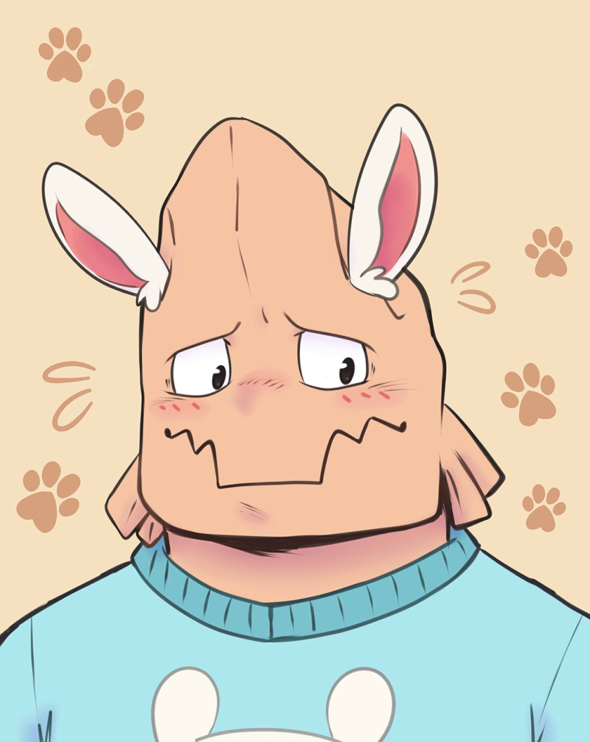 1boy, animal_ear_fluff, animal_ears, blue_sweater, blush, boku_no_hero_academia, english_commentary, facing_viewer