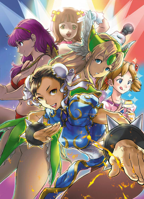 amami_haruka, ass, athena_(series), bikini, bracelet, chun-li, cover, crossover