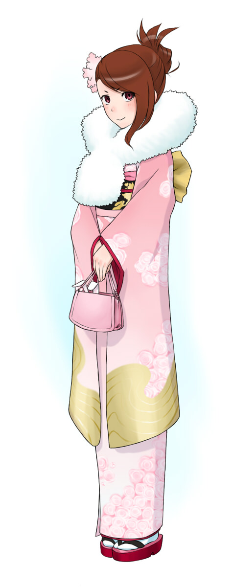 alternate_hairstyle, animal_ears, bag, brown_eyes, brown_hair, bunny_ears, highres, idolmaster