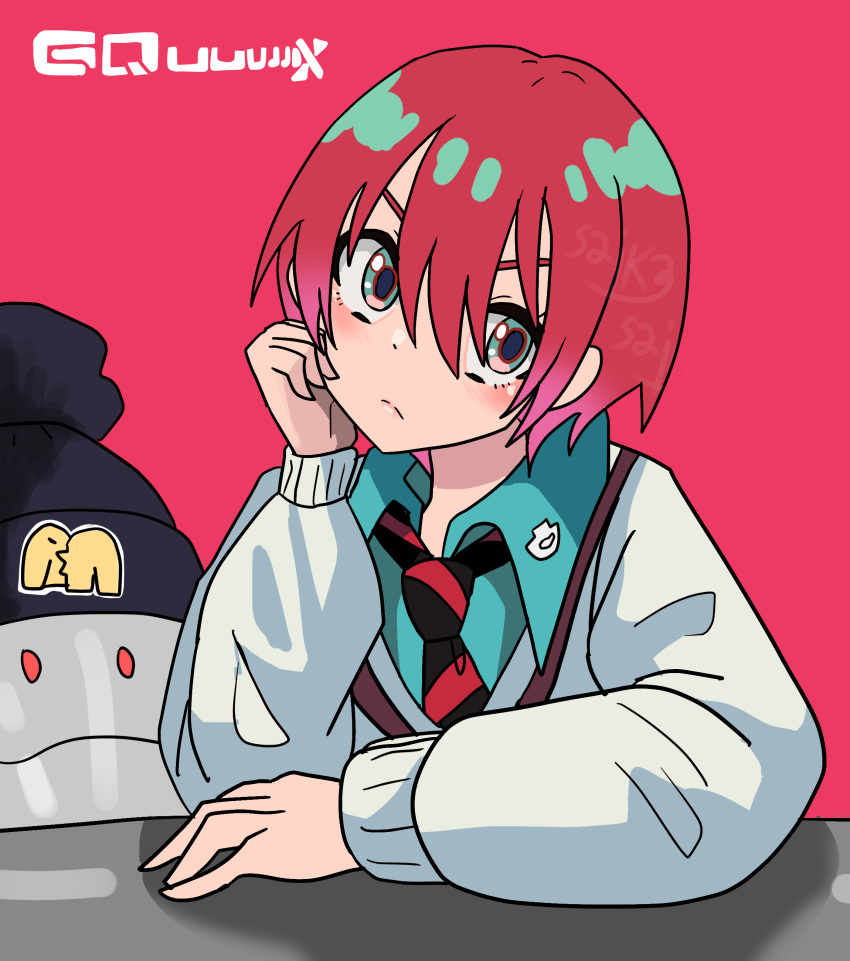1girl, absurdres, amate_yuzuriha, aqua_eyes, gundam, gundam_gquuuuuux, haro, hat