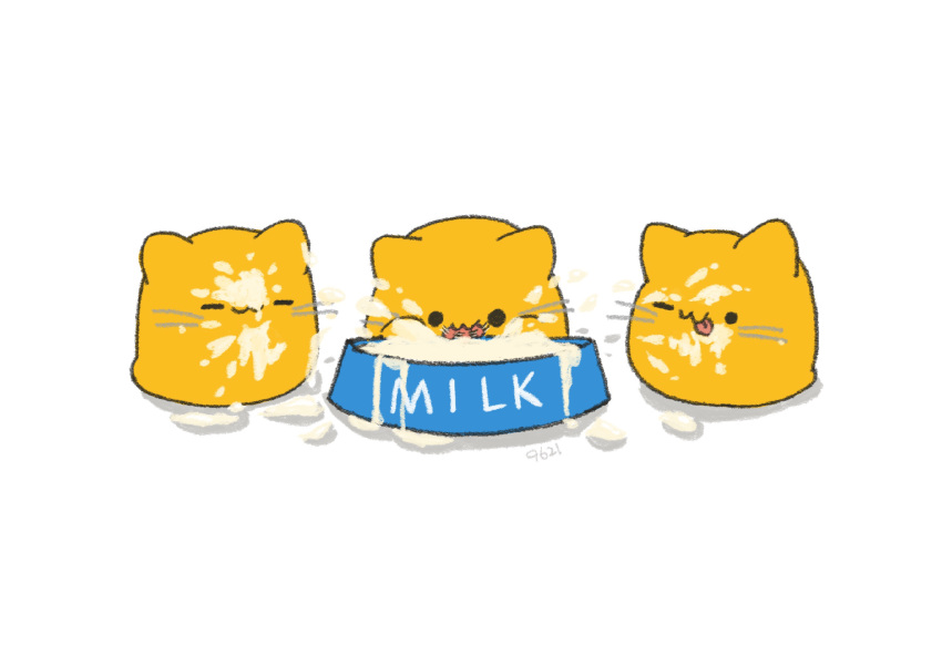 9621, animal_focus, blob_(google), blobcat, cat, commentary_request, highres, milk, no_humans, original