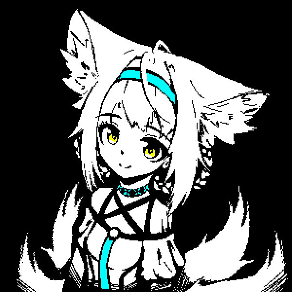 1girl, animal_ears, animated, animated_gif, arknights, black_background, blue_hairband, closed_mouth, commentary, english_commentary, fox_ears, fox_girl, fox_tail, hairband, infection_monitor_(arknights), kitsune, kyuubi, multiple_tails, open_mouth, simple_background, smile, solo, spot_color, suzuran_(arknights), tail, tofusquisha, yellow_eyes