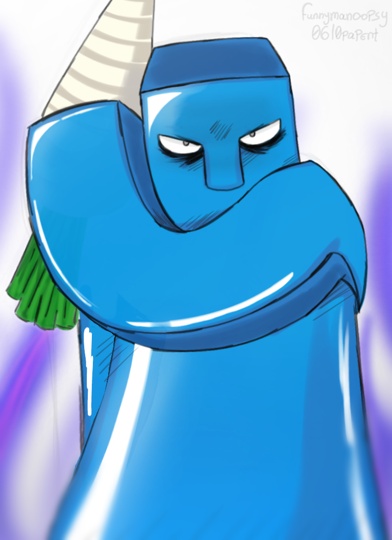 1boy, bobobo-bo_bo-bobo, food_creature, funnymanoopsy, gradient_background, jelly_jiggler, purple_background, radish