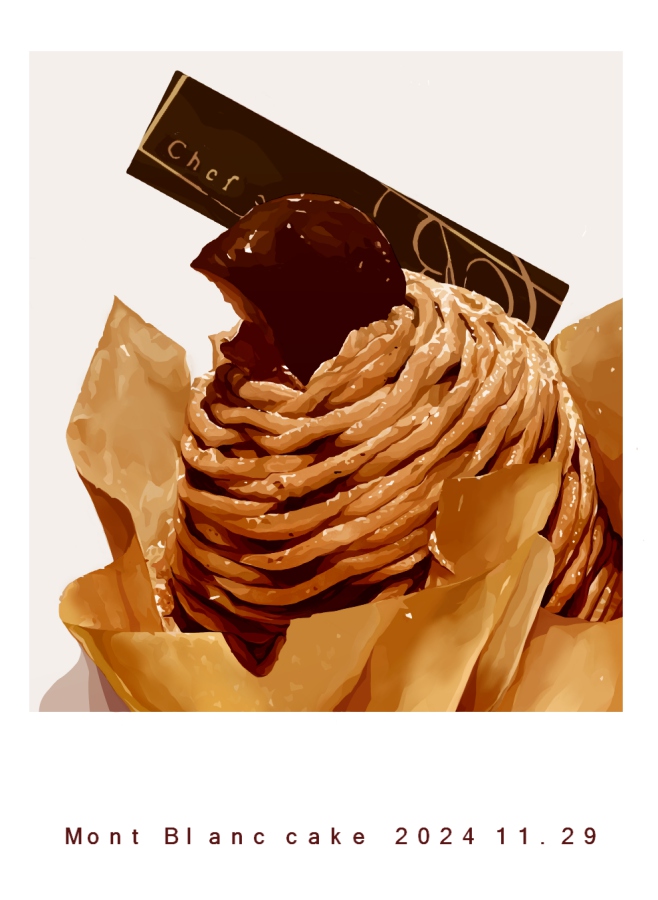 chocolate, dessert, food, food_focus, matsuyama_kojika, mont_blanc_(food), no_humans, original, still_life