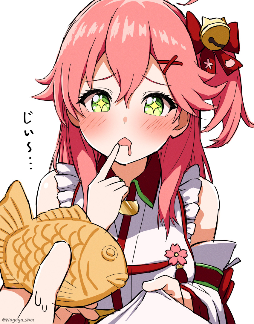 1girl, 1other, absurdres, ahoge, bell, blush, bow, breasts