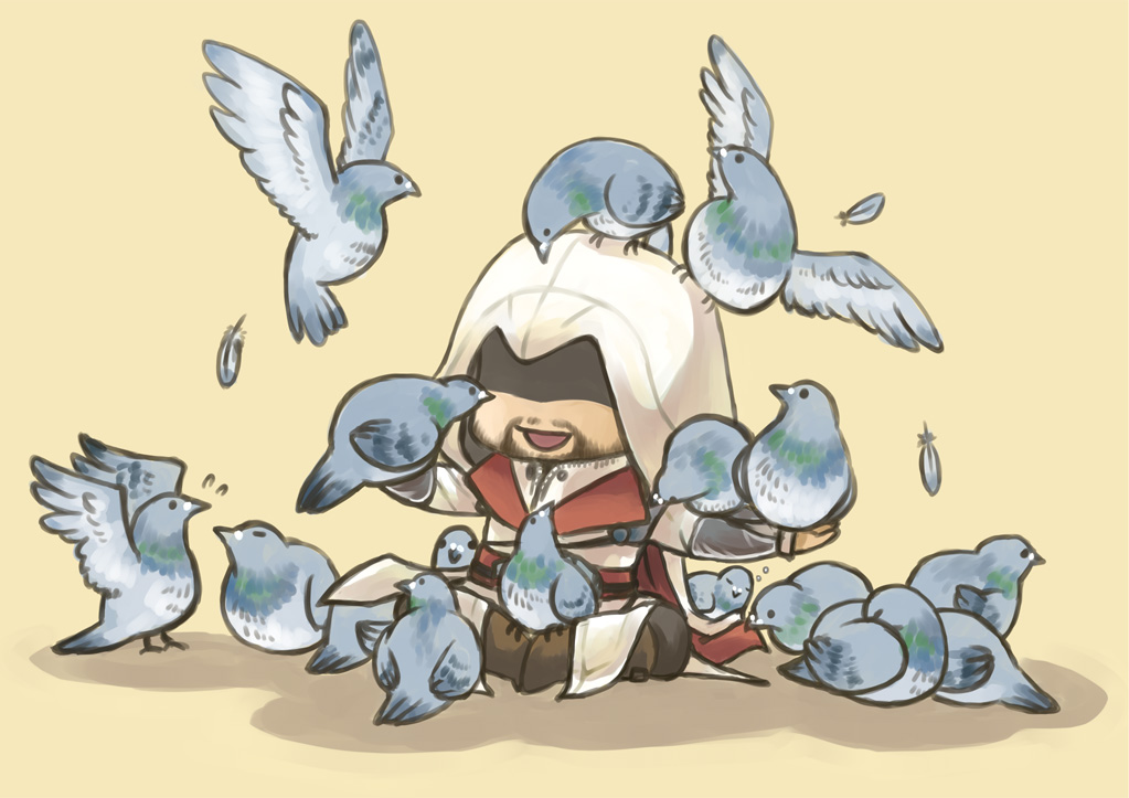 assassin's_creed:_brotherhood, assassin's_creed_ii, assassin's_creed:_brotherhood, assassin's_creed_ii, beard, bird, ezio_auditore_da_firenze, facial_hair